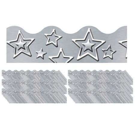 TREND ENTERPRISES I Heart Metal Silver Stars Terrific Trimmers®, 39 Feet/Pack, PK6 T92682
